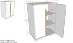 VIPACK - Armoire 2 Portes LONDON Anthracite