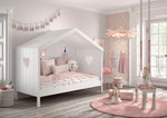 VIPACK - Lit Cabane AMORI Avec Lit Gigogne & Barriere de Lit 90x200cm