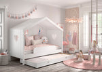 VIPACK - Lit Cabane AMORI Avec Lit Gigogne & Barriere de Lit 90x200cm