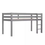 VIPACK - Lit Mi - Hauteur (H 115cm) PINO Avec Échelle 90 X 200 cm Gris