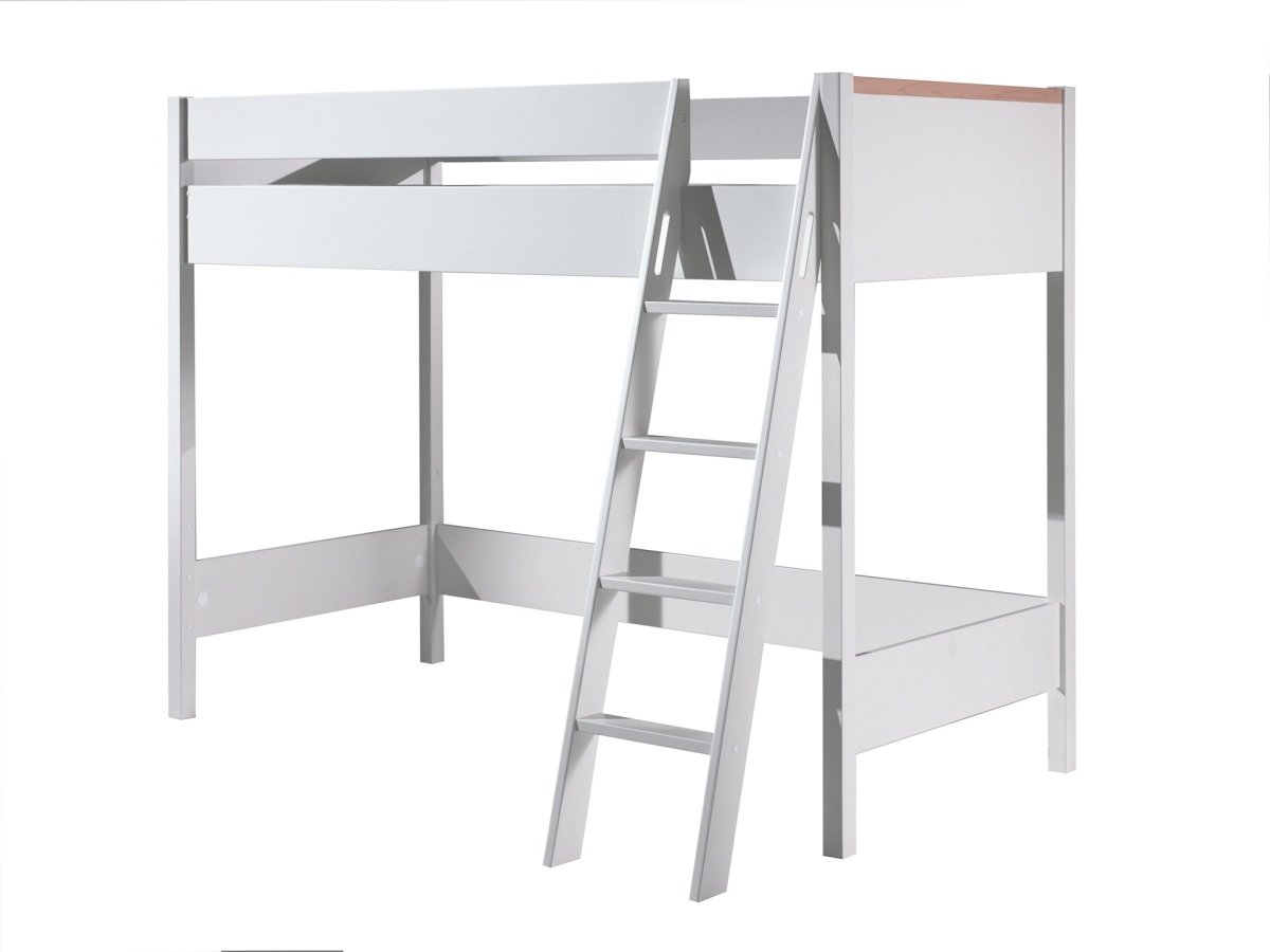 VIPACK - Lit Mezzanine LONDON Blanc 90 X 200 Cm