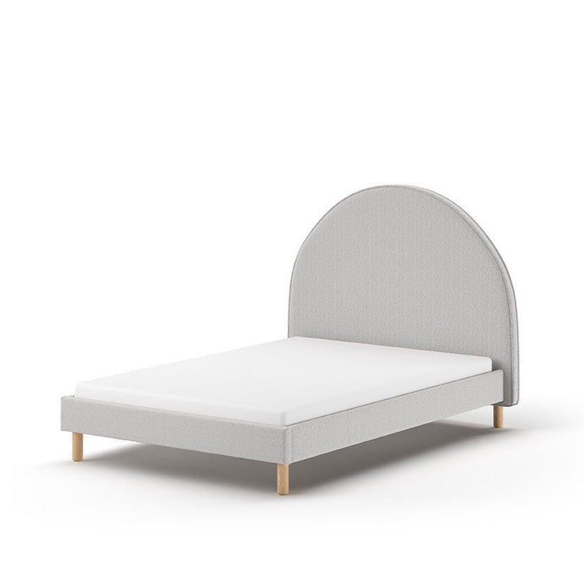 VIPACK - Lit Lune 140 X 200 Cm Gris Boucle