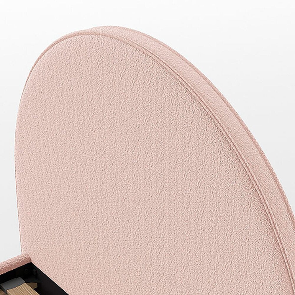 VIPACK - Lit Lune 90 X 200 Cm Rose Boucle