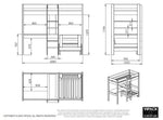 VIPACK - Lit Mezzanine PINO Avec Fauteuil 90 X 200 cm Gris