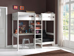 VIPACK - Lit Mezzanine PINO Avec Fauteuil 90 x 200 cm Blanc