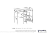 VIPACK - Lit Mezzanine PINO Avec Fauteuil 90 x 200 cm Blanc
