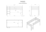 VIPACK - Lit Mi - Hauteur (H 115cm) PINO Avec Échelle 90 x 200 cm Naturel