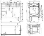 VIPACK - Lit Superposé SCOTT 90 X 200 cm Blanc