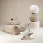 WIGIWAMA - Fauteuil Pouf Biscuit Molletonné