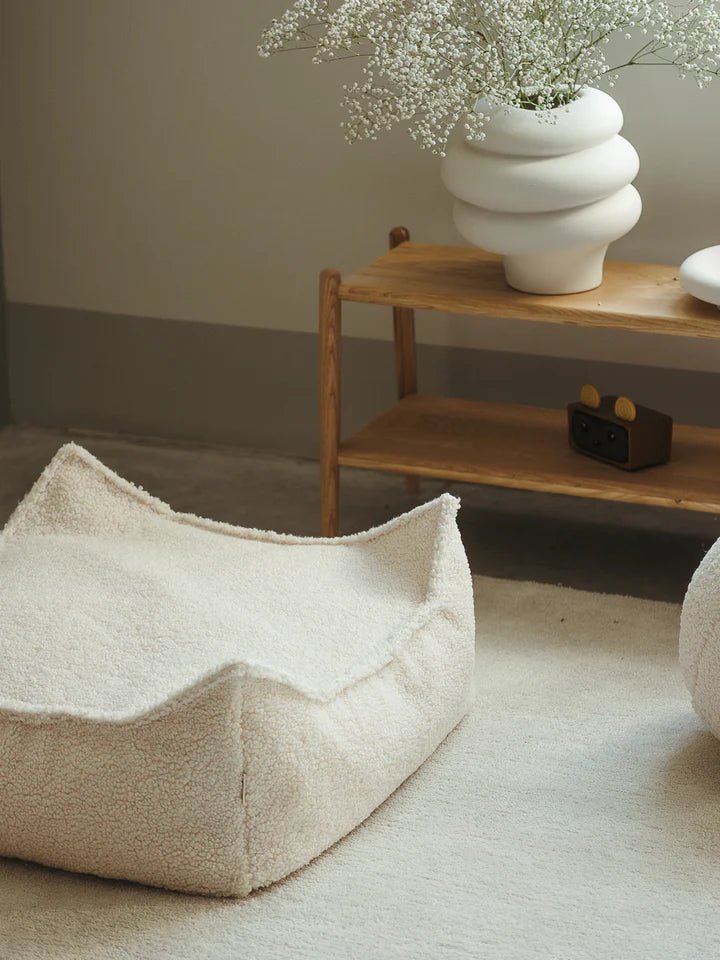 WIGIWAMA - Pouf Carré Blanc Crème