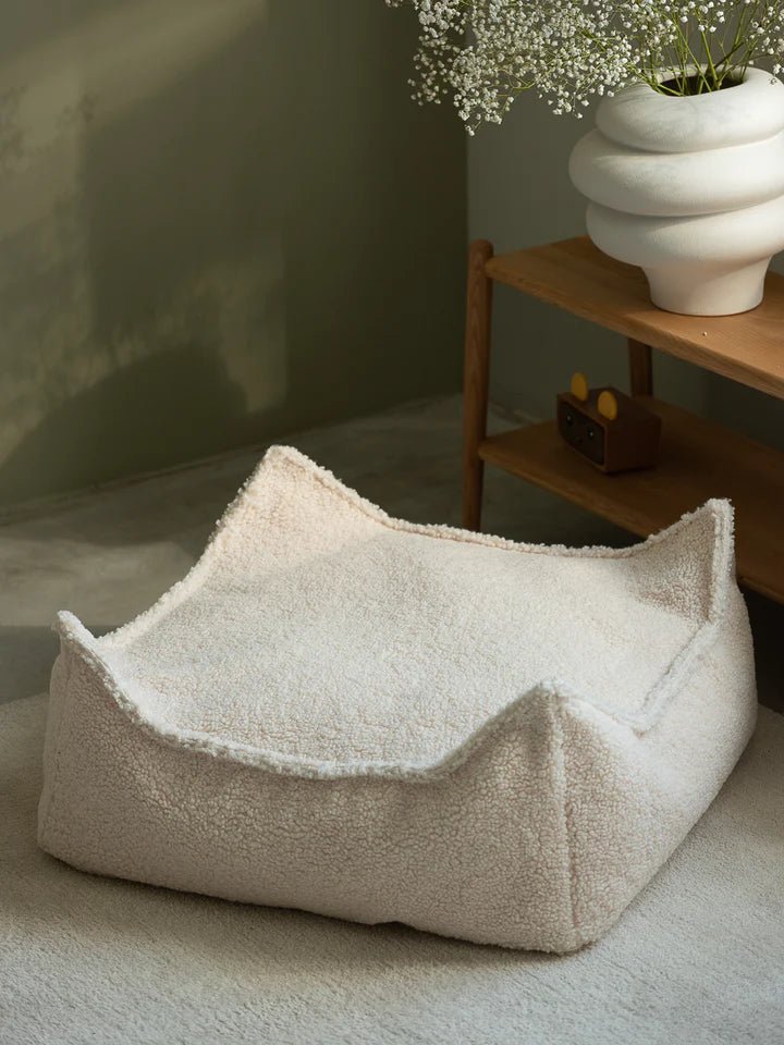 WIGIWAMA - Pouf Carré Blanc Crème